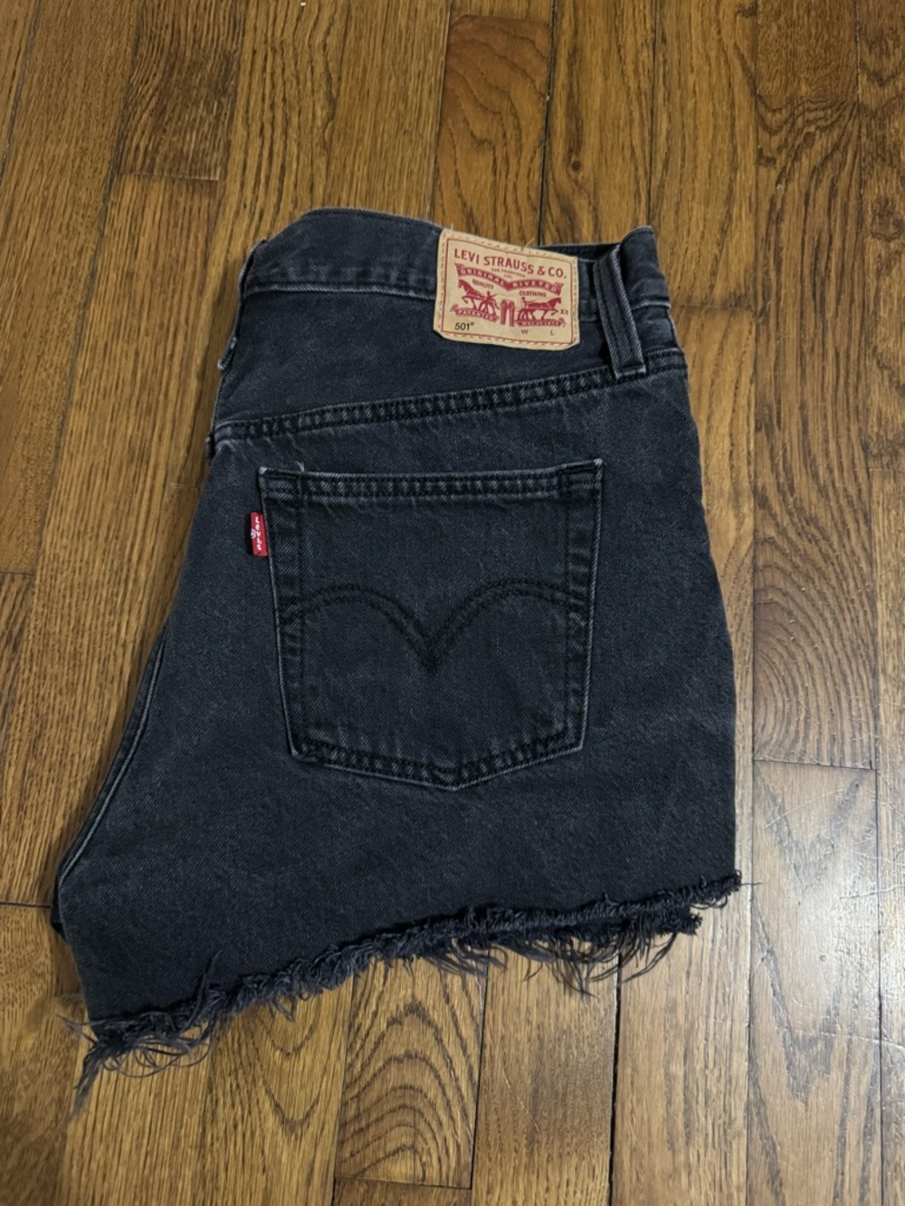Levi's Black Distressed Jean Shorts
